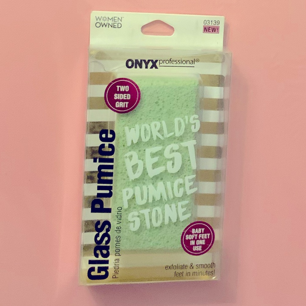 NWT Onyx Professional Double-Sided Exfoliating 100% Siliglass Pumice Stone